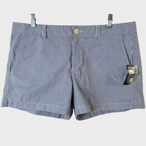 Ralph Lauren Polo Jeans Co Striped Shorts Blue White Women's 12 100% Cotton NEW